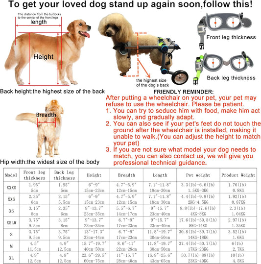 Adjustable Dog Wheelchair,Fordable Dog Wheelchair For Back Legs,Assist Small Pets With Paralyzed Hind Limbs To Recover Their Mobility Two Colour 5-Size (Xs White)