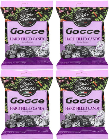 Fida Hard Filled Italian Candy, Gocce Licorice, 18 Oz