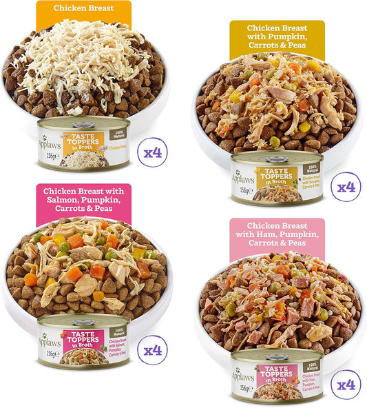 Applaws 100% Natural Wet Dog Food , Chicken And Fish Selection In Broth 156 G Tin (16 X 156 G Tins)Tt3016Ce-A