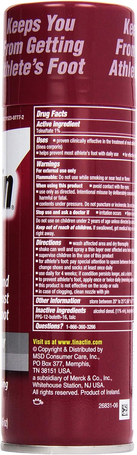 Tinactin Athlete Foot Powder Spray, 4.6 Oz : Health & Household