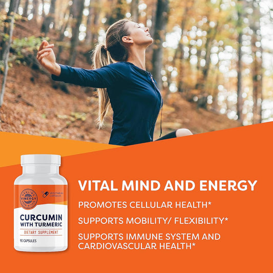 Vimergy Curcumin With Turmeric, 30 Servings โ Immune System Supplement โ Liquid Capsules - Non-Gmo, Gluten-Free, Soy-Free, Kosher, Vegan & Paleo Friendly (90 Count)