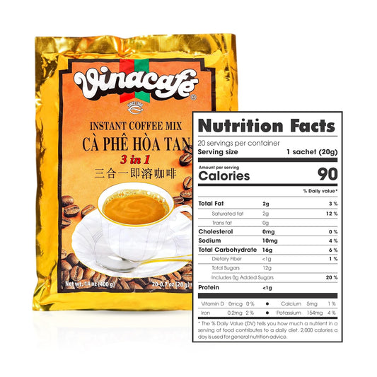 Vinacafe Instant Coffee Mix 3 In 1 (Pack Of 2 | 20 Sachets Per Bag)