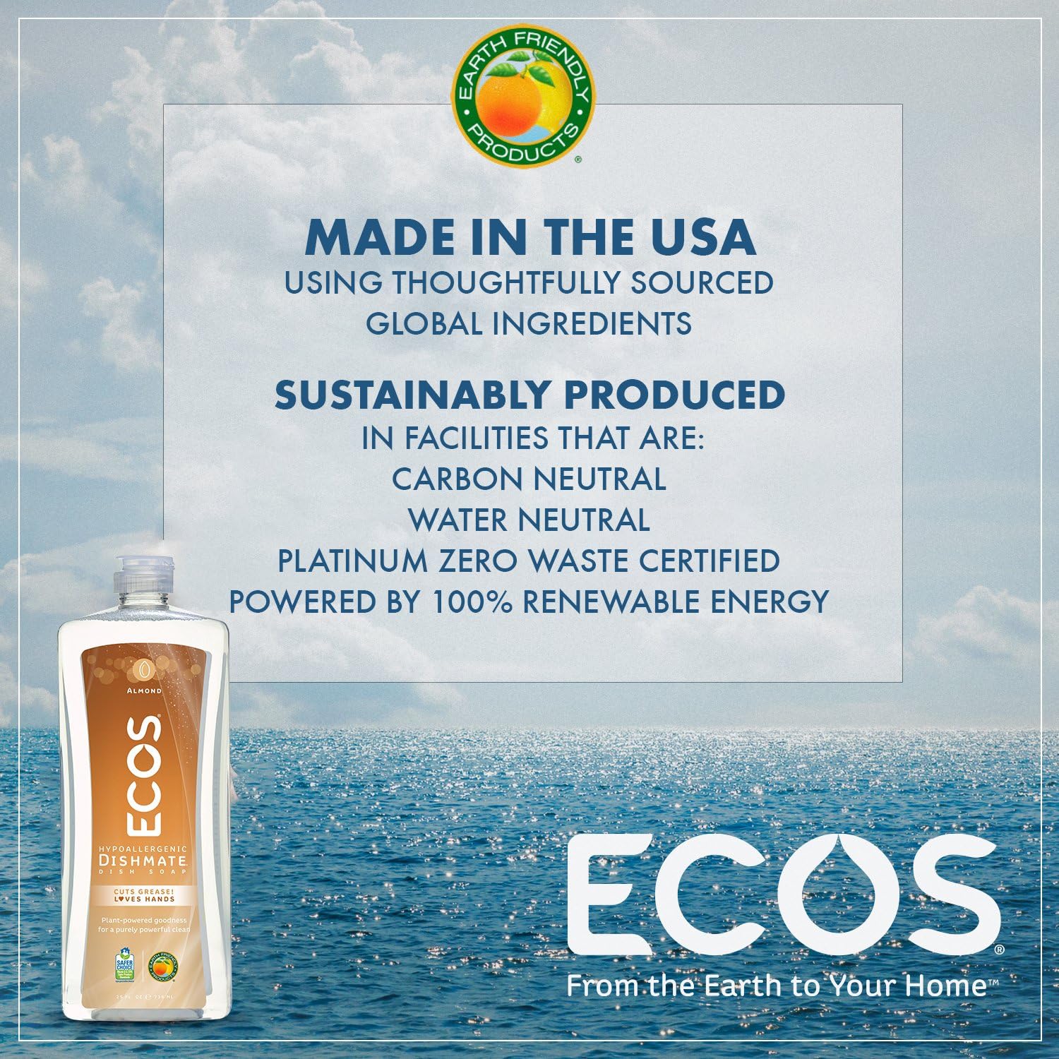 Earth Friendly Products Dishmate, Dishwashing Liquid, Natural Almond, 25 Ounce (Pack of 3) : Health & Household