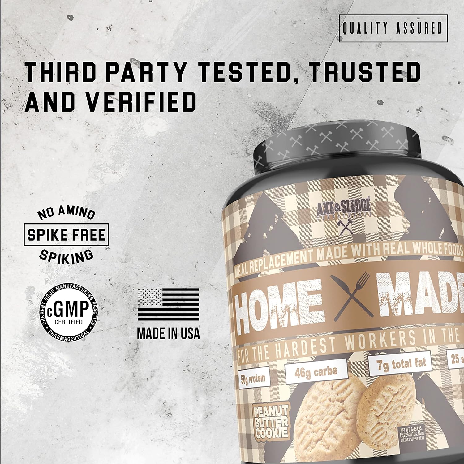 Axe & Sledge Supplements Home Made Whole-Foods-Based Meal Replacement Powder With Digestive Enzymes, Protein, Carbohydrates, And Fats, 25 Servings, Chocolate Brownie : Health & Household