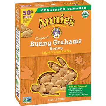 Annie'S Homegrown Organic Baked Bunny Grahams Snacks, Honey, 11.25 Oz Box