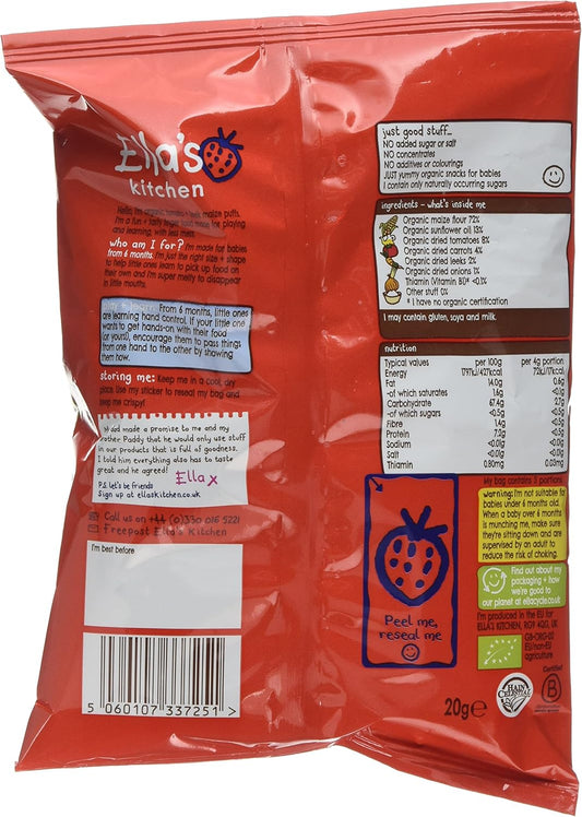 Ella'S Kitchen Tomato + Leek Melty Puffs, 20G