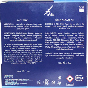 Blue Stratos Gift Set Containing 150Ml Bath And Shower Gel And 150Ml Deodorant Body Spray