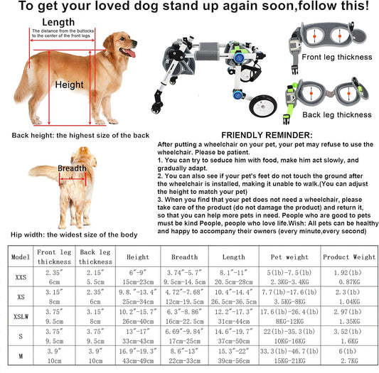 Adjustable 4 Wheel Dog Wheelchair,Foldable Dog Wheelchair For Back Legs,Helps Small Pets With Paralyzed Legs Full Support Regain (Xslw White)