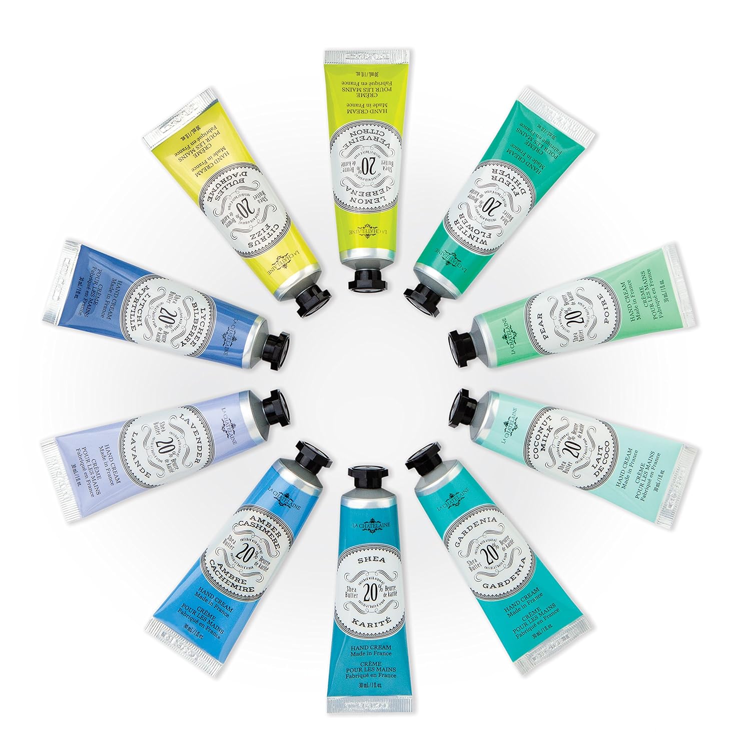 La Chatelaine 20% Shea Butter Hand Cream Travel Size, Men, Unisex, Organic Argan Oil, Moisturizing, Nourishing, Extra-Rich Hand Lotion, Made In France, Paraben Free, 1 Oz / 30Ml (Deep Blue Sea) : Beauty & Personal Care