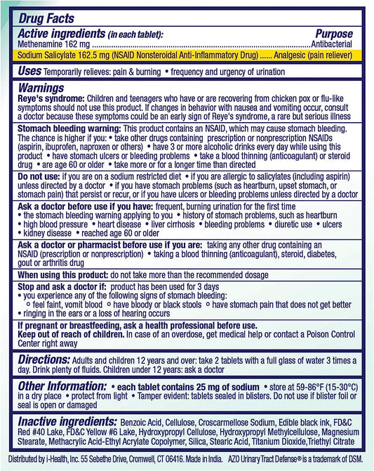 Azo Urinary Tract Defense Antibacterial Protection, Helps Control A Uti Until You Can See A Doctor, No. 1 Most Trusted Urinary Health Brand, 24 Count (Pack Of 1)