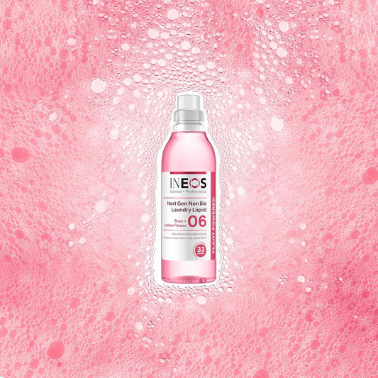 Ineos Next Gen Non Bio Laundry Washing Liquid Detergent, Stain Removal For Clothes, Plant Powered, Eco Value Box Rose + Cashew Flower 3L, Stress Relieving Fragrance, Vegan, Cruelty Free