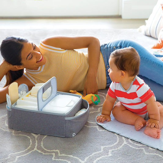 MunchkinĀ® Portable Diaper Caddy Organizer, Grey