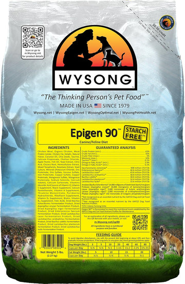 Wysong Epigen 90 Starch Free Canine Feline Dry Formula Dog Cat Food (Wdcfe905), Chicken, 5Pounds
