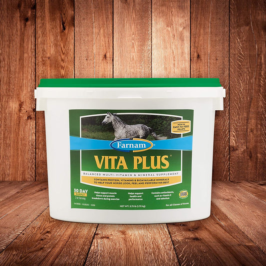 Farnam Vita Plus Balanced Multi-Vitamin & Mineral Horse Supplement, Provides Balanced Nutrition To Support Overall Health And Performance, 3.75 Pounds, 30 Day Supply : Pet Supplies