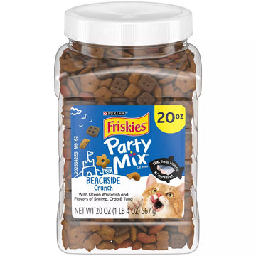 Purina Friskies Party Mix Beachside Crunch Crunchy With Chicken And Seafood Flavor Cat Treats
