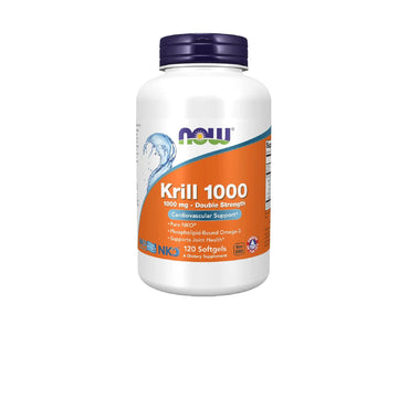 NOW Supplements, Neptune Krill, Double Strength 1000 mg, Phospholipid-Bound Omega-3, 120 Softgels