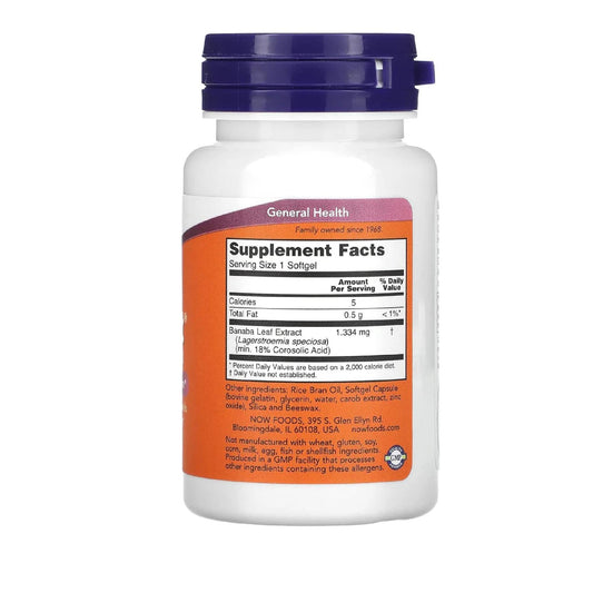 Now Supplements, Glucofit® With 18% Corosolic Acid, Supports Glucose Metabolism*, 60 Softgels