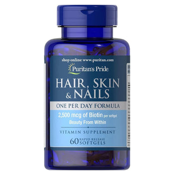 Puritan'S Pride Hair Skin Nails One Per Day Formula60 Softgels, 60 Count (55554)
