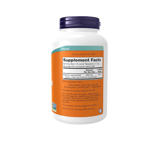 Now Foods Supplements, Calcium Carbonate Powder, High Percentage Of Calcium, Supports Bone Health*, 12-Ounce