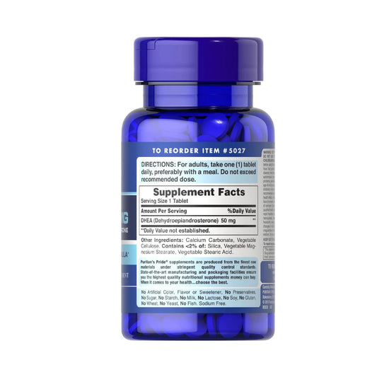 Puritan'S Pride Youth Guard™ Dhea For Women And Men 50Mg, Dietary Supplement Forhealthy Aging, 3 Month Supply, 100 Tablets