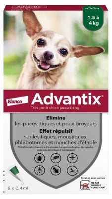 Advantix Very Small Dog Up To 4Kg 6 Pipettes
