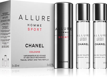 Chanel Allure Homme Sport Cologne Eau De Cologne (1X Refillable + 2 X Refill) For Men