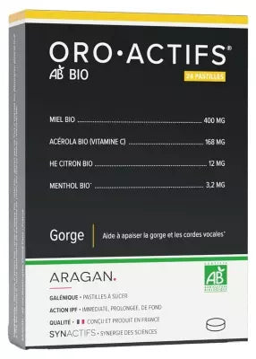 Aragan Synactifs Oroactifs Organic β Herbal & Nutrient Blend, 24 Tablets