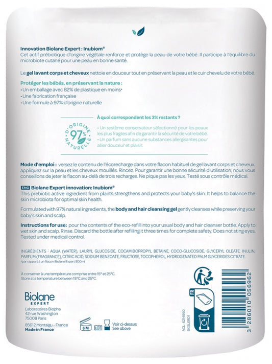 Biolane Expert Body And Hair Cleansing Gel Eco-Refill 500Ml