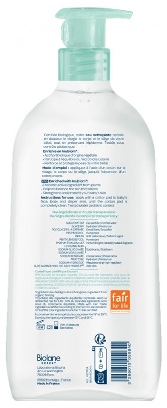 Biolane Expert Organic Non-Rinse Cleansing Water 500Ml