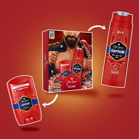 Old Spice Captain Dark Captain Gift Set For Men
