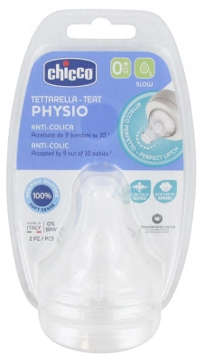 Chicco Physio 2 Teats Slow Flow 0 Months And +