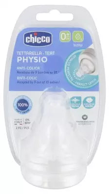 Chicco Physio 2 Teats Slow Flow 0 Months And +