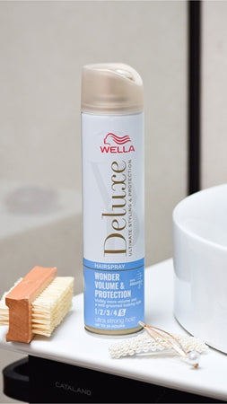 Wella Deluxe Wonder Volume & Protection Extra Strong Hold Hairspray For Volume And Shine