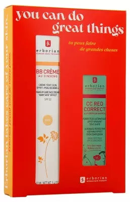 Erborian Bb Cream With Ginseng 40 Ml + Cc Red Correct With Centella Asiatica 15 Ml