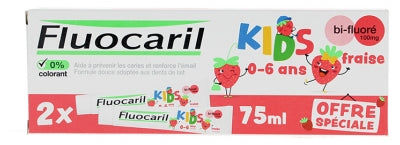 Fluocaril Kids Toothpaste Bi-FluorƩ 0-6 Ans Lot De 2 X 75 Ml
