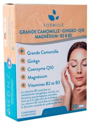 H.D.N.C Chamomile Ginkgo Coenzyme Q10 Magnesium Vitamins B2 And B3 30 Tablets