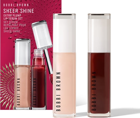 Bobbi Brown Holiday Sheer Shine Extra Plump Lip Serum Set Hydrating Lip Gloss Set