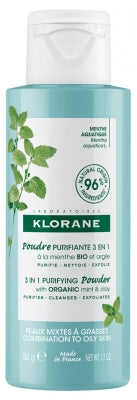 Klorane 3 In 1 Purifying Powder With Organic Mint And Clay 50G
