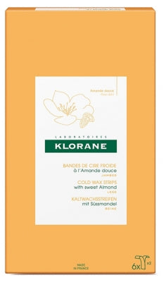 Klorane 6 Double Cold Wax Strips With Sweet Almond