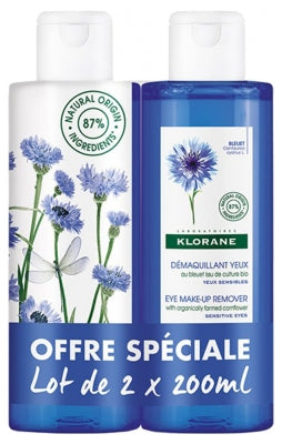 Klorane Eye Make-Up Remover With Cornflower 2 X 200Ml