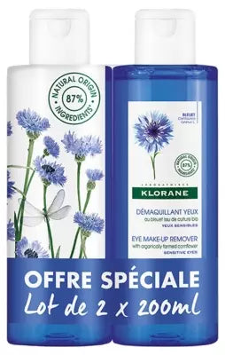 Klorane Eye Make-Up Remover With Cornflower 2 X 200Ml