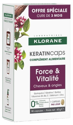 Klorane Keratincaps Pack Of 3 X 30 Capsules