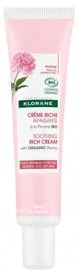 Klorane Soothing Rich Cream Organic Peony 40Ml