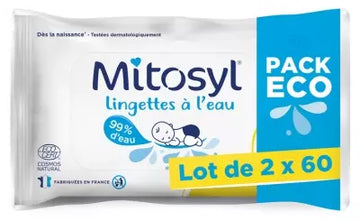 Mitosyl Water Wipes Set Of 2 X 60 Wipes