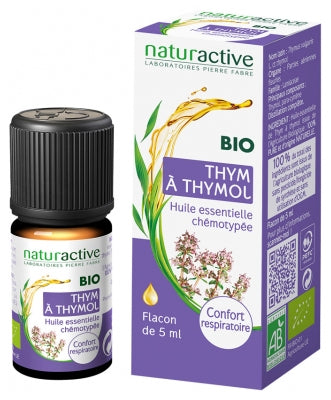 Naturactive Organic Essential Oil Thymol Thyme (Thymus Vulgaris L. Ct Thymol) 5Ml