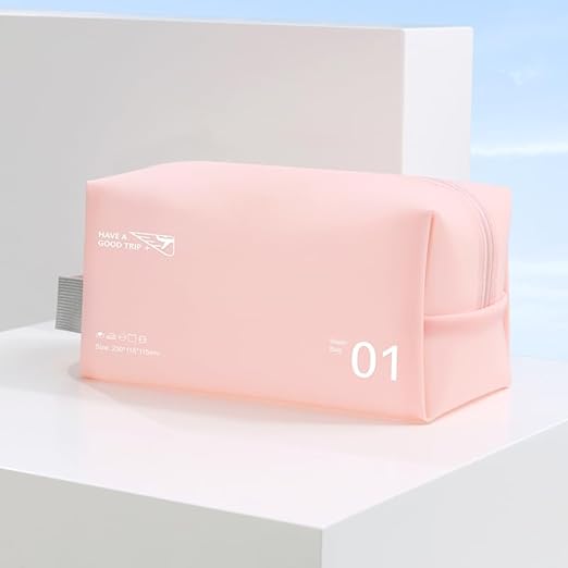 Travel Toiletry Bag – Waterproof PVC Makeup Bag with Zipper & Handle | Portable Clear Wash Bag for Women | Shower Organizer