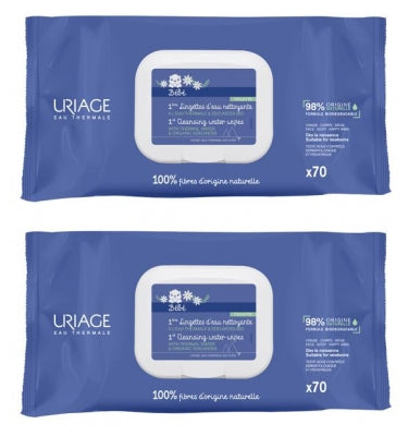 Uriage Baby 1St Cleansing Wipes 2 X 70 Wipes