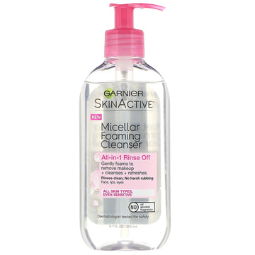Garnier, SkinActive, Micellar Foaming Cleanser, All-in-1 Rinse Off, All Skin Types (200 ml)