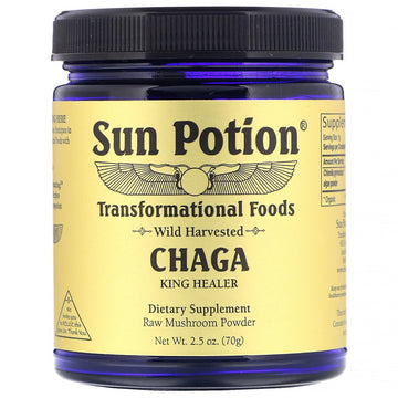 Sun Potion, Chaga Raw Mushroom Powder, Wild Harvested, (70 G)