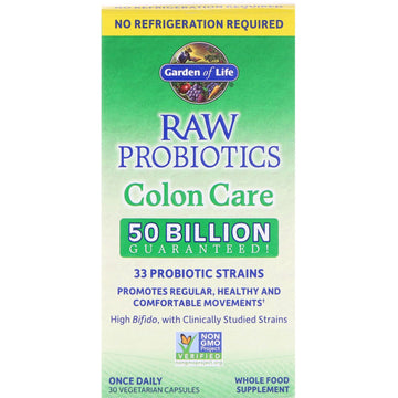 Garden Of Life, Raw Probiotics, Colon Care Vegetarian Capsules